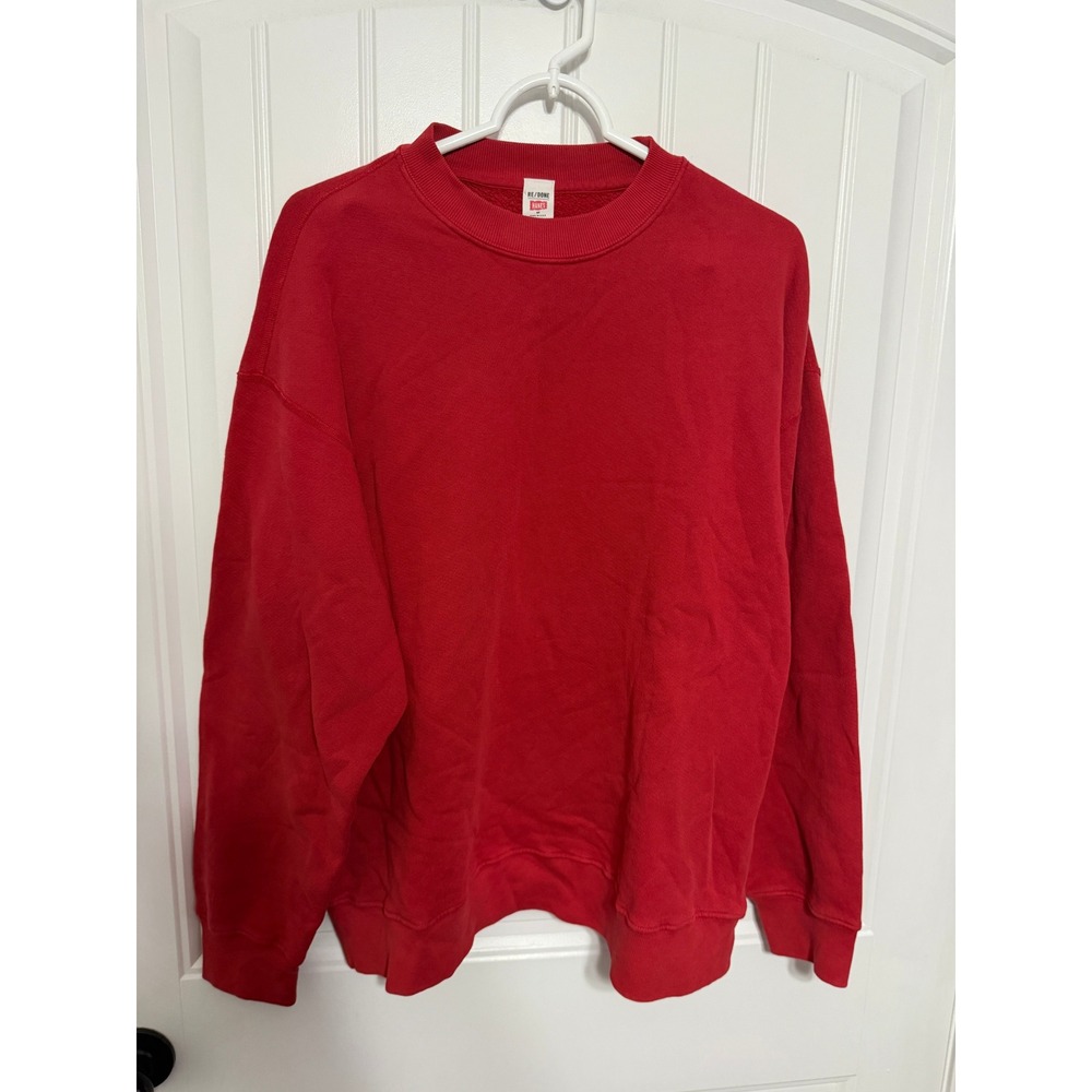 RE/DONE Sweatshirt Women Medium 789-08WOVCREW Red Hanes Collaboration EUC